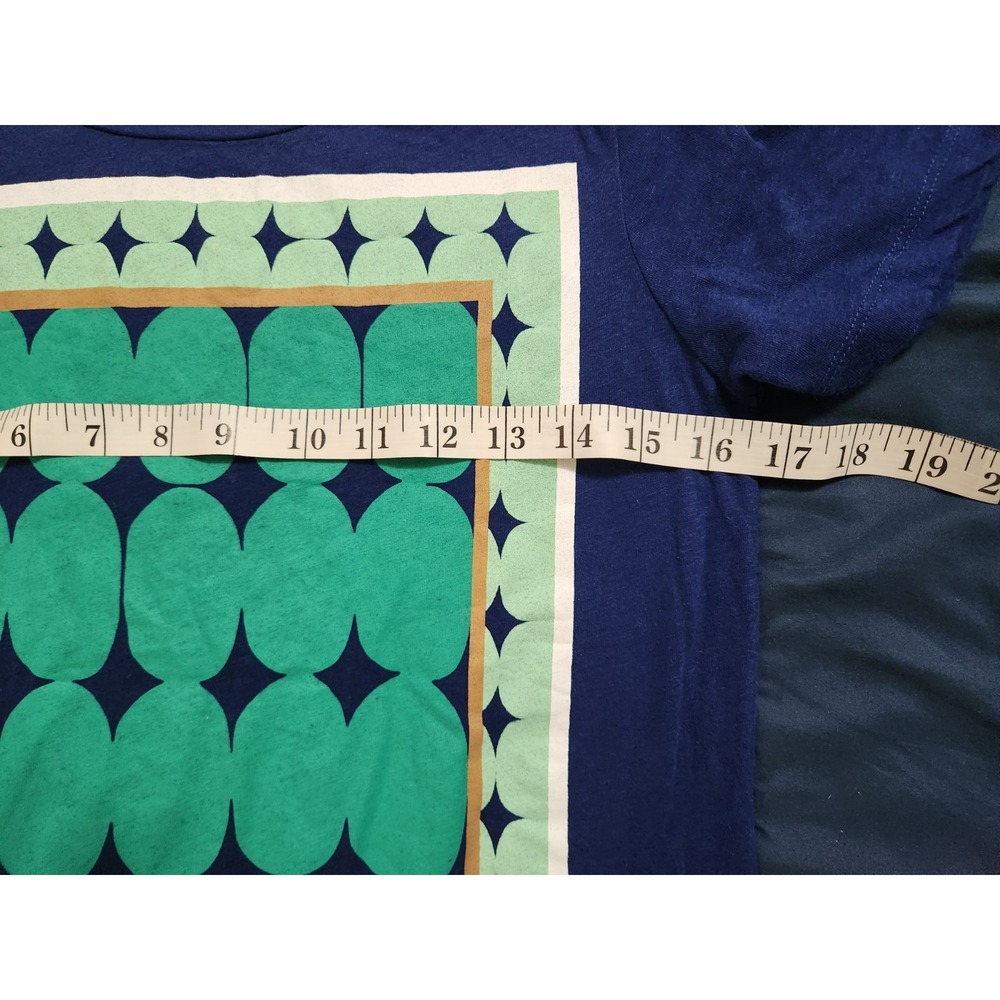 J Crew Womens Collector Tee T-Shirt Size XS Navy Blue Green Print Short Sleeve - Picture 4 of 6